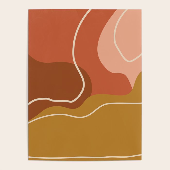 Abstract Organic Shapes in Zen Desert Color  Poster Gallery Image 4
