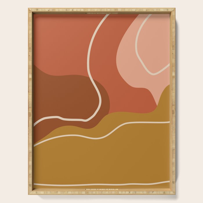 Abstract Organic Shapes in Zen Desert Color  Serving Tray Gallery Image 1