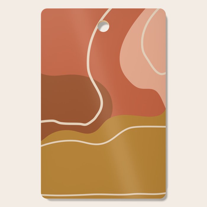 Abstract Organic Shapes in Zen Desert Color  Cutting Board Gallery Image 1