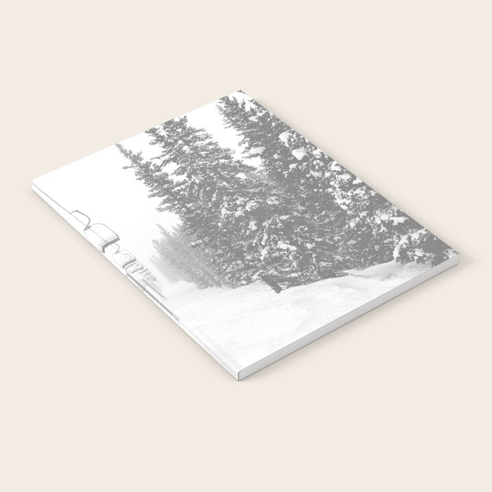 Empty Chairlift // Alone on the Mountain at Copper Whiteout Conditions Foggy Snowfall Notebook Gallery Image 2