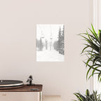 Empty Chairlift // Alone on the Mountain at Copper Whiteout Conditions Foggy Snowfall Poster Gallery Image 2