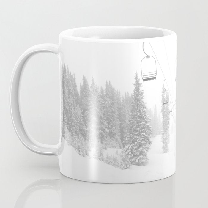 Empty Chairlift // Alone on the Mountain at Copper Whiteout Conditions Foggy Snowfall Coffee Mug Gallery Image 3