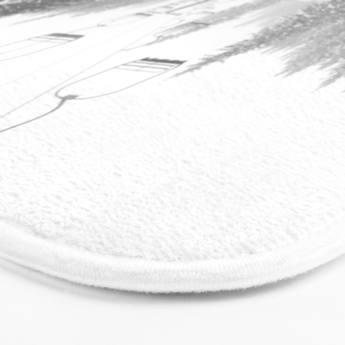 Empty Chairlift // Alone on the Mountain at Copper Whiteout Conditions Foggy Snowfall Bath Mat Gallery Image 3