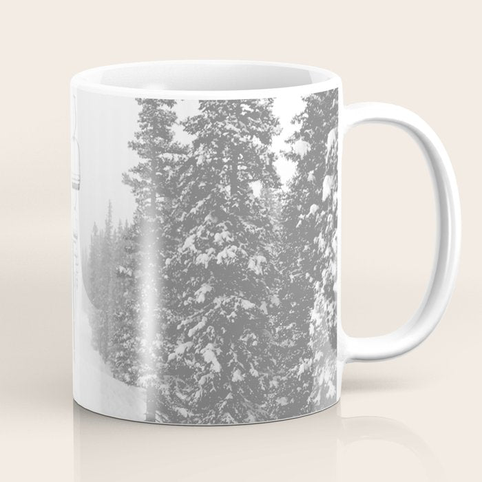 Empty Chairlift // Alone on the Mountain at Copper Whiteout Conditions Foggy Snowfall Coffee Mug Gallery Image 1