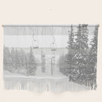 Empty Chairlift // Alone on the Mountain at Copper Whiteout Conditions Foggy Snowfall Wall Hanging Gallery Image 1