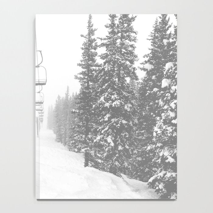 Empty Chairlift // Alone on the Mountain at Copper Whiteout Conditions Foggy Snowfall Notebook Gallery Image 4
