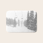 Empty Chairlift // Alone on the Mountain at Copper Whiteout Conditions Foggy Snowfall Bath Mat Gallery Image 1