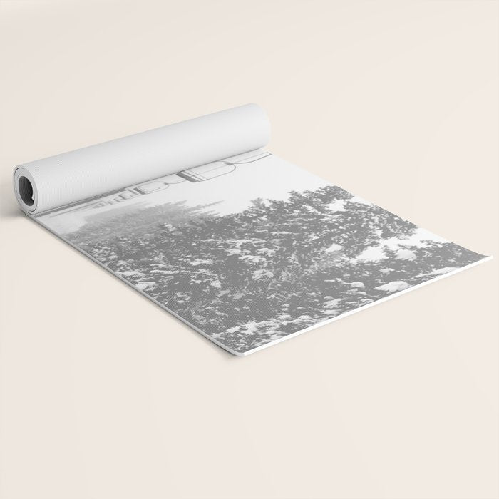 Empty Chairlift // Alone on the Mountain at Copper Whiteout Conditions Foggy Snowfall Yoga Mat Gallery Image 2