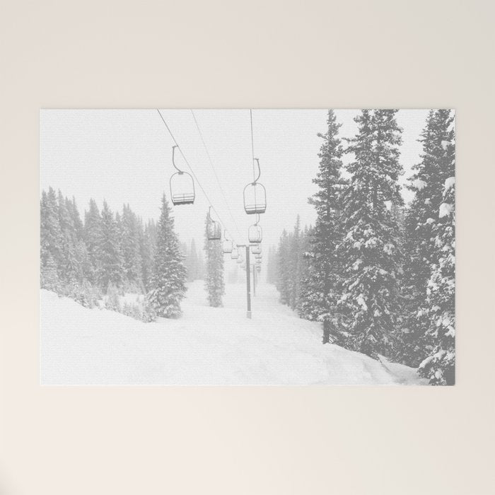 Empty Chairlift // Alone on the Mountain at Copper Whiteout Conditions Foggy Snowfall Welcome Mat Gallery Image 1