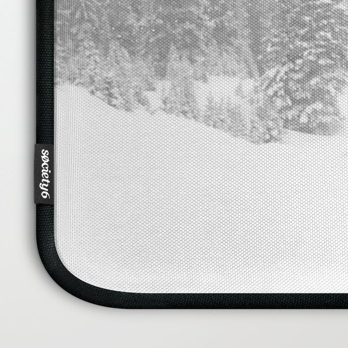 Empty Chairlift // Alone on the Mountain at Copper Whiteout Conditions Foggy Snowfall Laptop Sleeve Gallery Image 3
