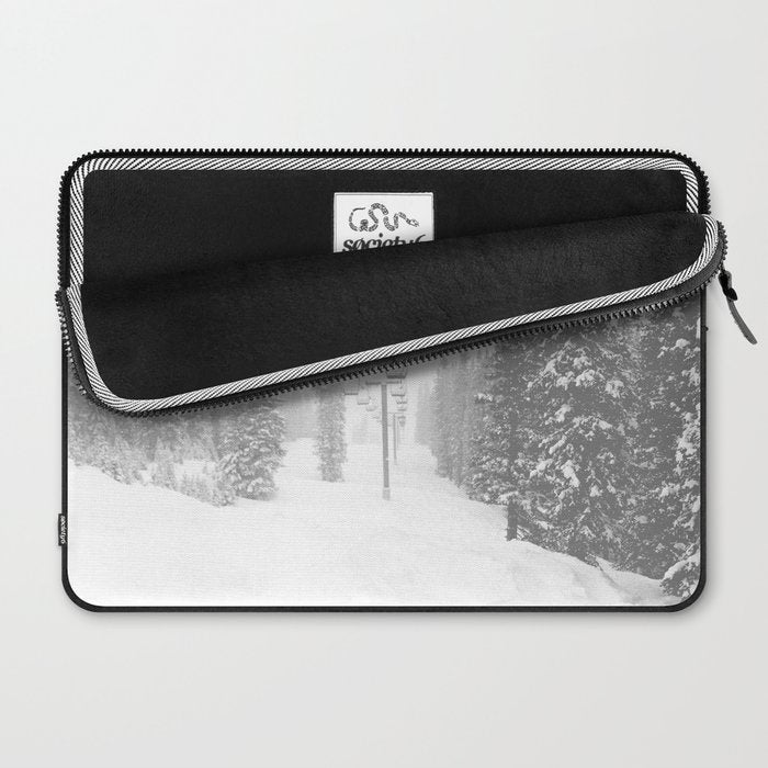 Empty Chairlift // Alone on the Mountain at Copper Whiteout Conditions Foggy Snowfall Laptop Sleeve Gallery Image 2