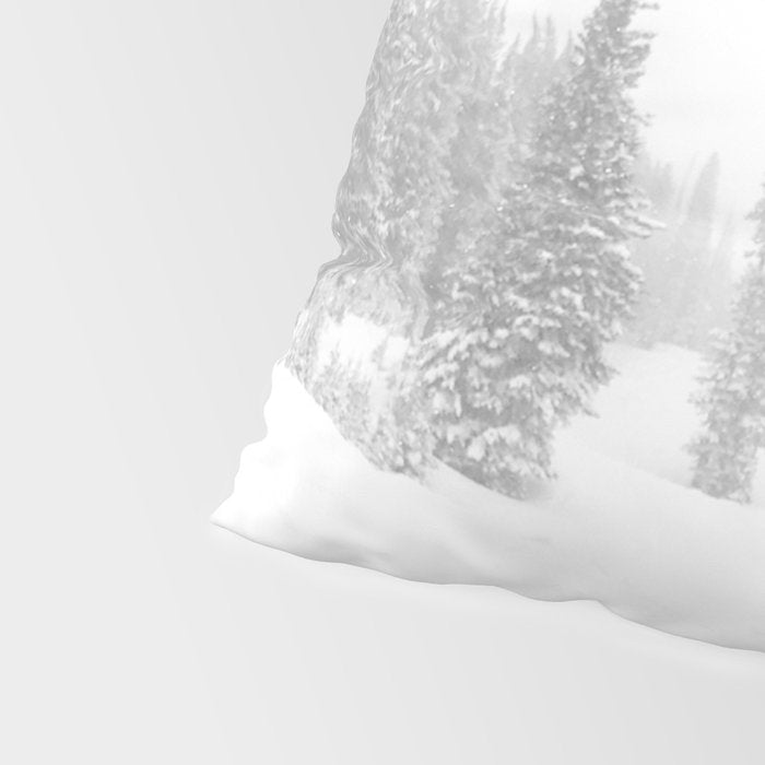 Empty Chairlift // Alone on the Mountain at Copper Whiteout Conditions Foggy Snowfall Pillow Sham Gallery Image 4