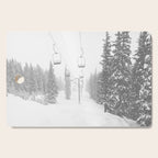 Empty Chairlift // Alone on the Mountain at Copper Whiteout Conditions Foggy Snowfall Cutting Board Gallery Image 1
