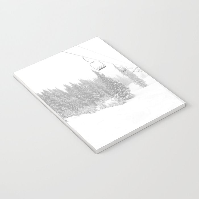 Empty Chairlift // Alone on the Mountain at Copper Whiteout Conditions Foggy Snowfall Notebook Gallery Image 3