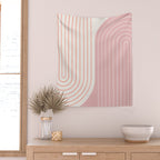 Two Tone Line Curvature XIX Wall Tapestry Gallery Image 2