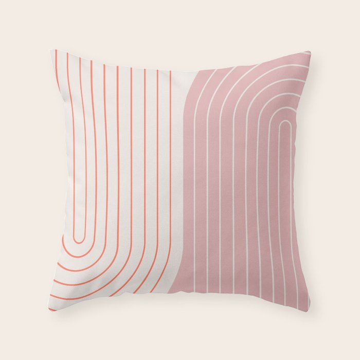 Two Tone Line Curvature XIX Throw Pillow Gallery Image 1
