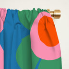 Maisie Flowers Cheerful Floral Pattern Blue Green Orange Yellow Pink Window Curtain Gallery Image 2