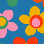 Maisie Flowers Cheerful Floral Pattern Blue Green Orange Yellow Pink Coffee Mug Gallery Image 2