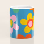 Maisie Flowers Cheerful Floral Pattern Blue Green Orange Yellow Pink Coffee Mug Gallery Image 4