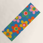 Maisie Flowers Cheerful Floral Pattern Blue Green Orange Yellow Pink Yoga Mat Gallery Image 1