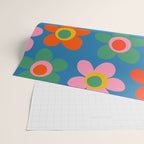 Maisie Flowers Cheerful Floral Pattern Blue Green Orange Yellow Pink Wrapping Paper Gallery Image 2