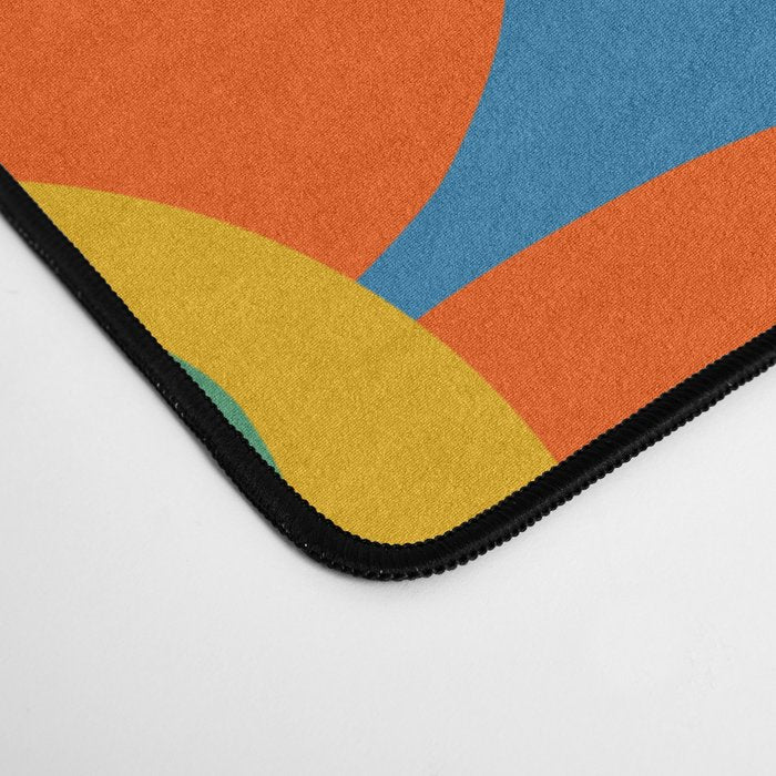 Maisie Flowers Cheerful Floral Pattern Blue Green Orange Yellow Pink Desk Mat Gallery Image 4