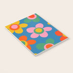 Maisie Flowers Cheerful Floral Pattern Blue Green Orange Yellow Pink Notebook Gallery Image 3