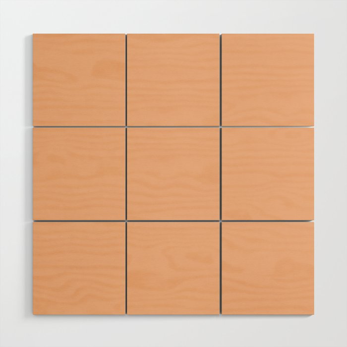 CARAMEL CREAM SOLID COLOR Plain Peach Pastel Shade Wood Wall Art Gallery Image 1