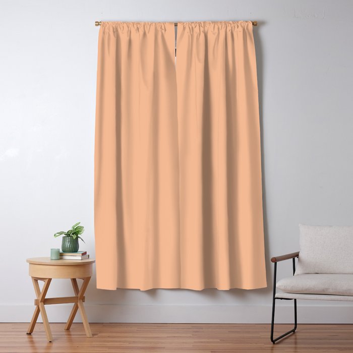 CARAMEL CREAM SOLID COLOR Plain Peach Pastel Shade Window Curtain Gallery Image 5