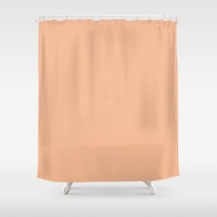 CARAMEL CREAM SOLID COLOR Plain Peach Pastel Shade Shower Curtain Gallery Image 1