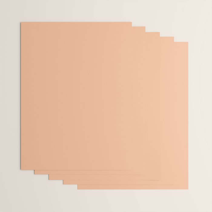 CARAMEL CREAM SOLID COLOR Plain Peach Pastel Shade Wrapping Paper Gallery Image 3