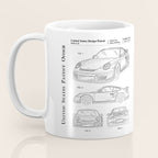 Supercar Sports Car Patent - Car Lover Classic Car Art - White Coffee Mug Gallery Image 3