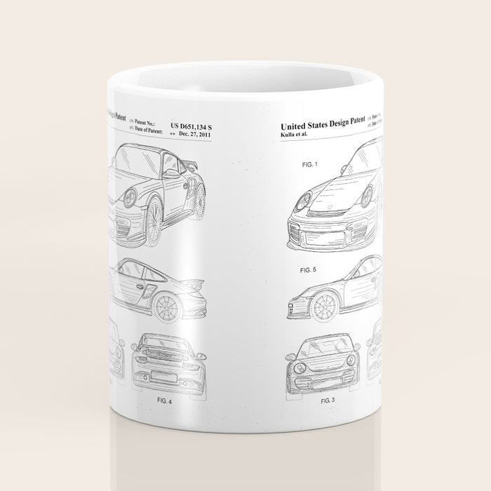 Supercar Sports Car Patent - Car Lover Classic Car Art - White Coffee Mug Gallery Image 4