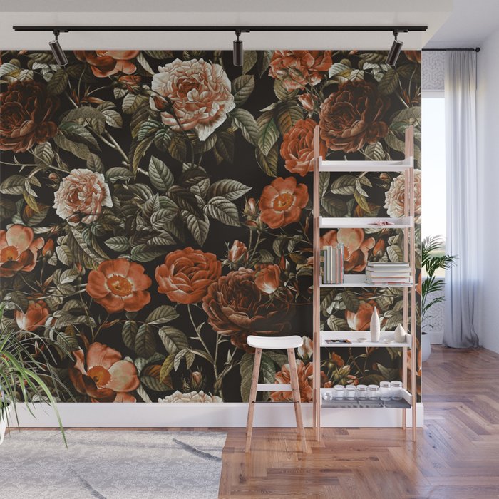Autumn Winter Flowers Wall Mural Gallery Image 1