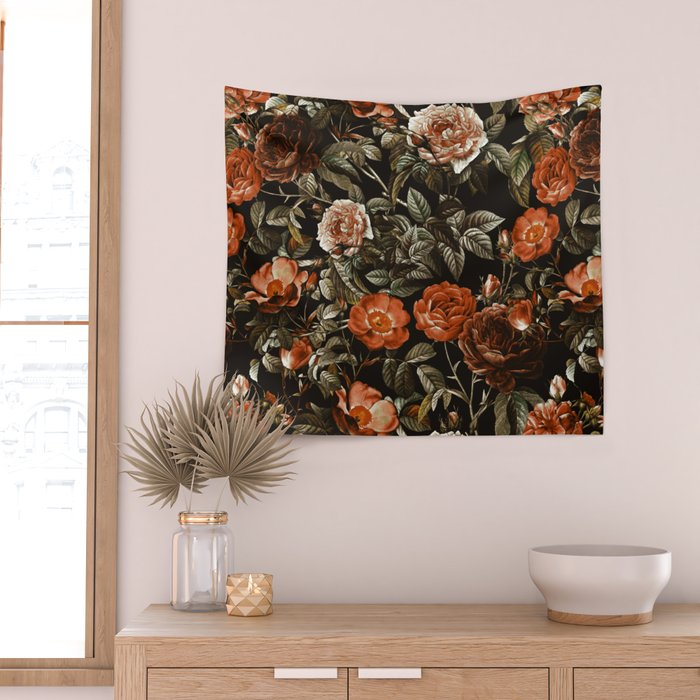Autumn Winter Flowers Wall Tapestry Gallery Image 2