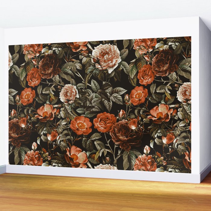 Autumn Winter Flowers Wall Mural Gallery Image 2