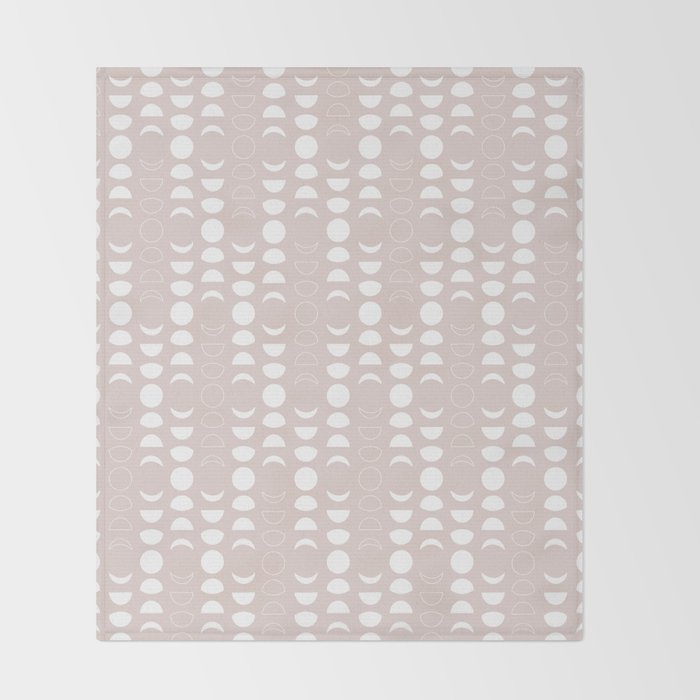 Moon Phases (Light Blush) Throw Blanket Gallery Image 2