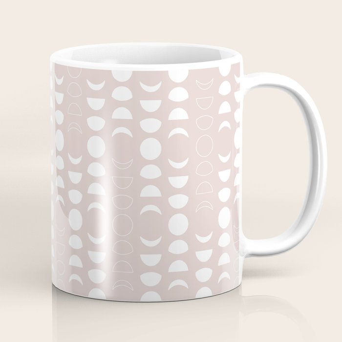 Moon Phases (Light Blush) Coffee Mug Gallery Image 1