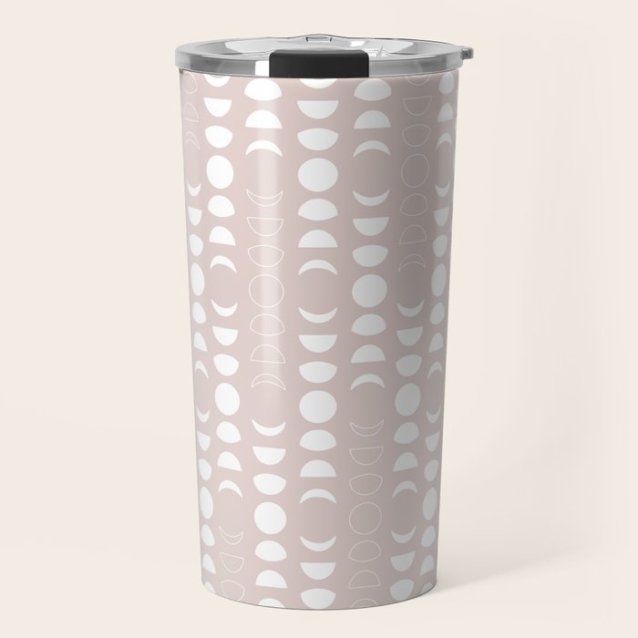 Moon Phases (Light Blush) Travel Mug Gallery Image 1