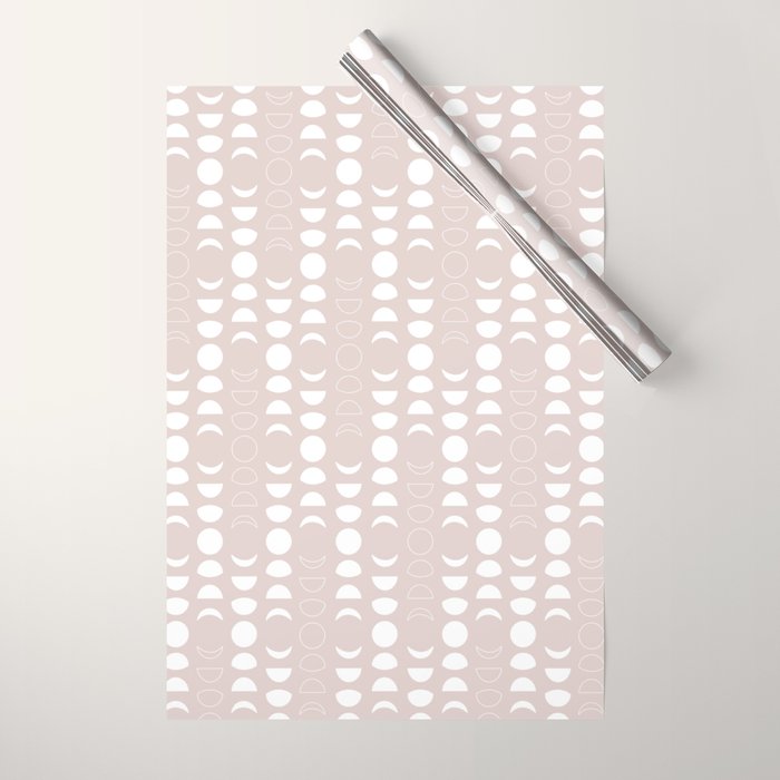 Moon Phases (Light Blush) Wrapping Paper Gallery Image 1