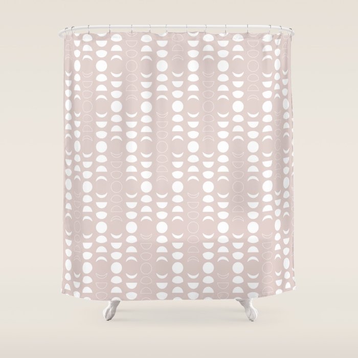 Moon Phases (Light Blush) Shower Curtain Gallery Image 1