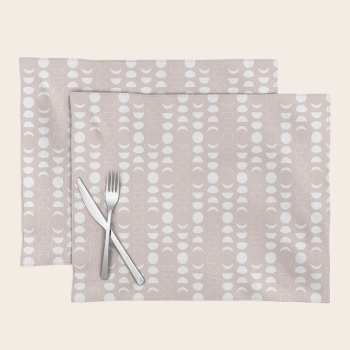 Moon Phases (Light Blush) Placemat Gallery Image 1