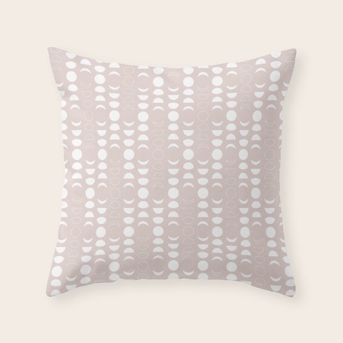 Moon Phases (Light Blush) Throw Pillow Gallery Image 1