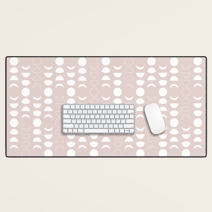 Moon Phases (Light Blush) Desk Mat Gallery Image 1