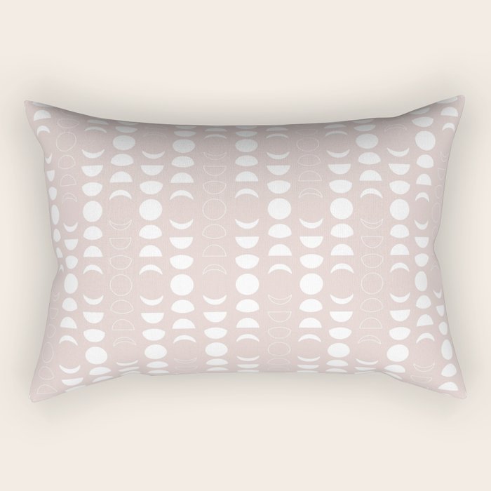 Moon Phases (Light Blush) Rectangular Pillow Gallery Image 2