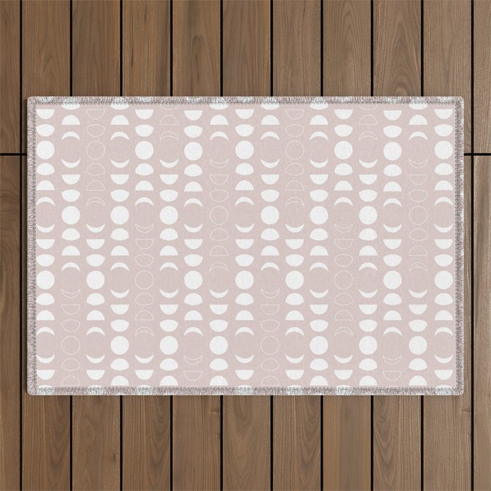 Moon Phases (Light Blush) Outdoor Rug Gallery Image 1