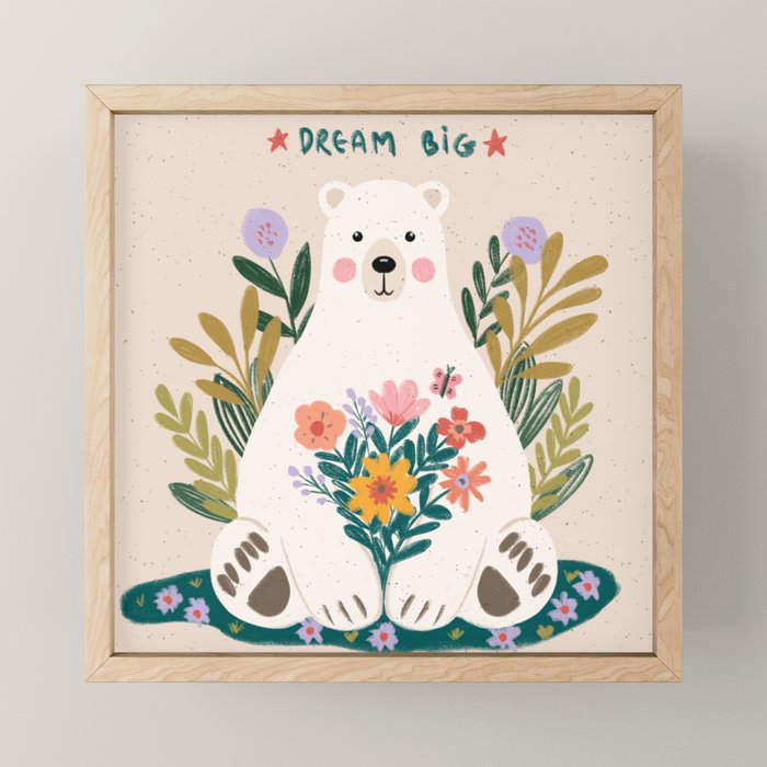 Dream Big Polar Bear Mini Art Print Gallery Image 1