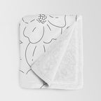 Black and white flower art pattern Throw Blanket Gallery Image 3