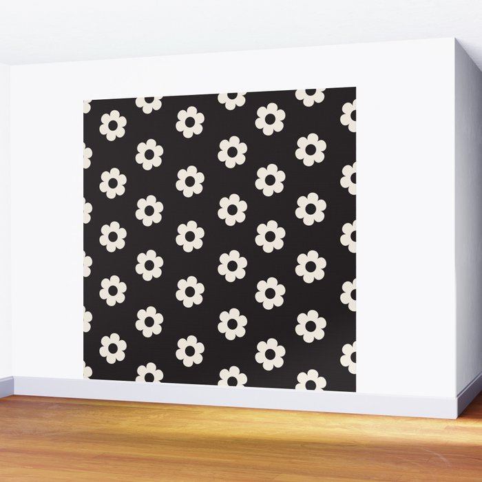 Black and White Daisy Flower Wall Mural Gallery Image 2