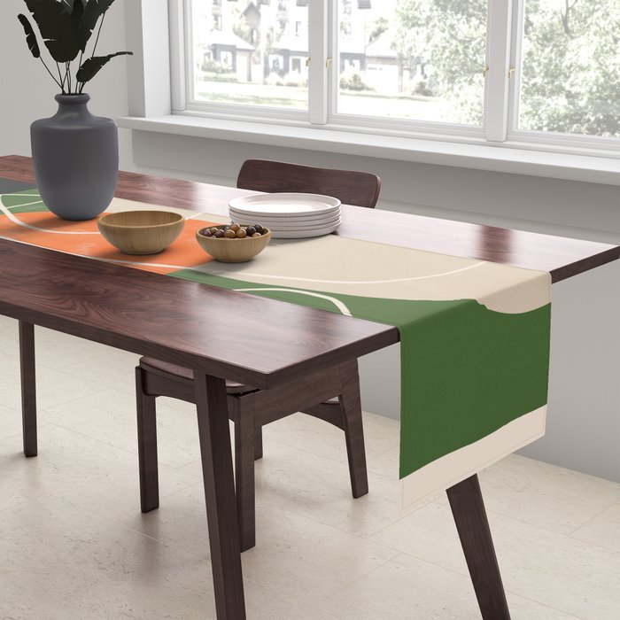 Minimal Colorful Abstract Shapes 10 Table Runner Gallery Image 2